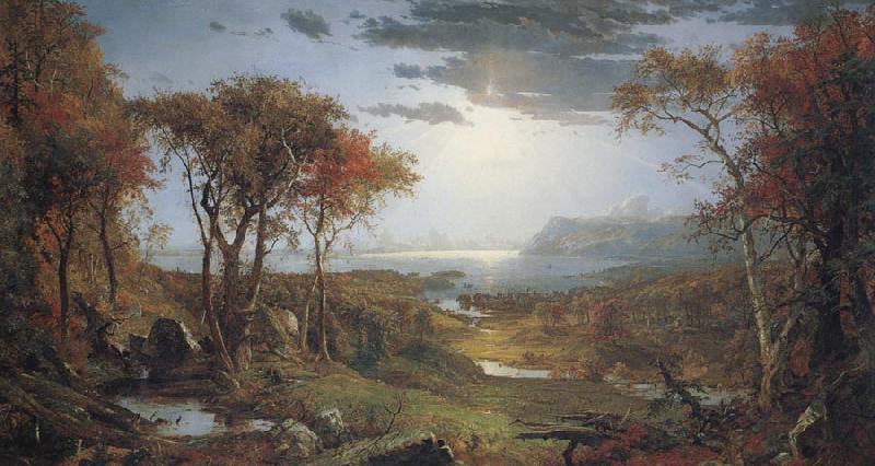Jasper Cropsey Autumn on the Hudson River oil painting picture